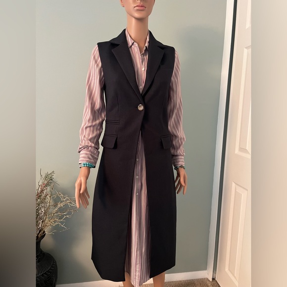 MARE MARE X ANTHROPOLOGIE Navy Long VEST Size XS - Picture 3 of 16